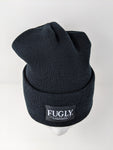 (NEW, NEW, NEW) Black FUGLY® Brand Label Beanie