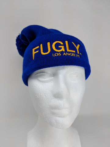 Blue & Gold FUGLY® Los Angeles Pom Beanie